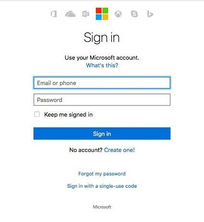 sign in onedrive account