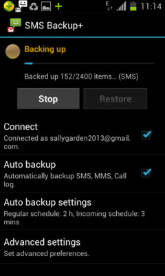 backup android sms to gmail