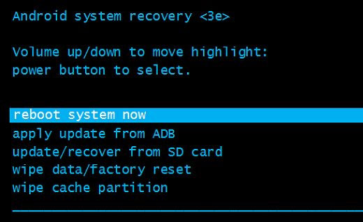 reboot system on tablet