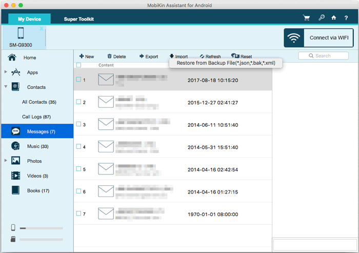 transfer sms from mac to android