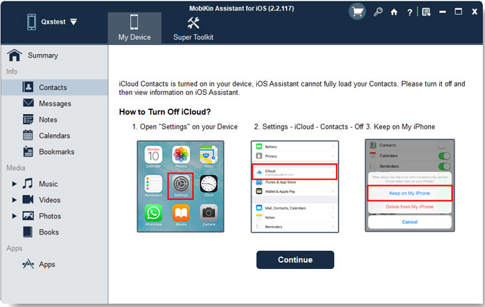 turn off icloud contacts on iphone