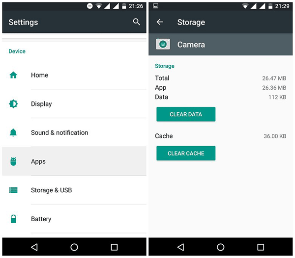 clear photo caches on android directly