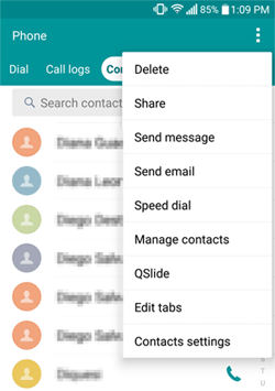 delete contacts on android