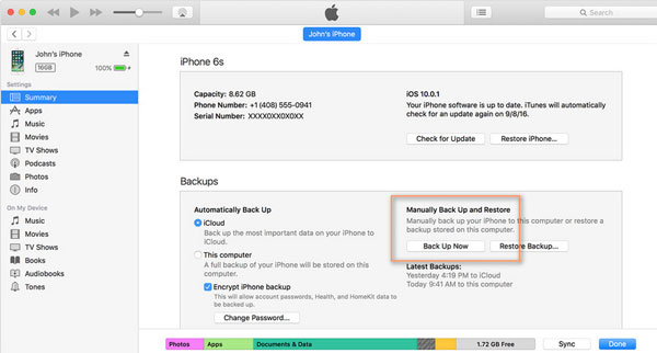 use itunes to backup your iphone calendars