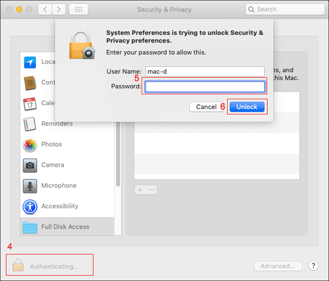 unlock your mac if it is locked