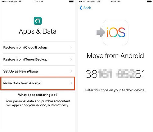 move android data to ios