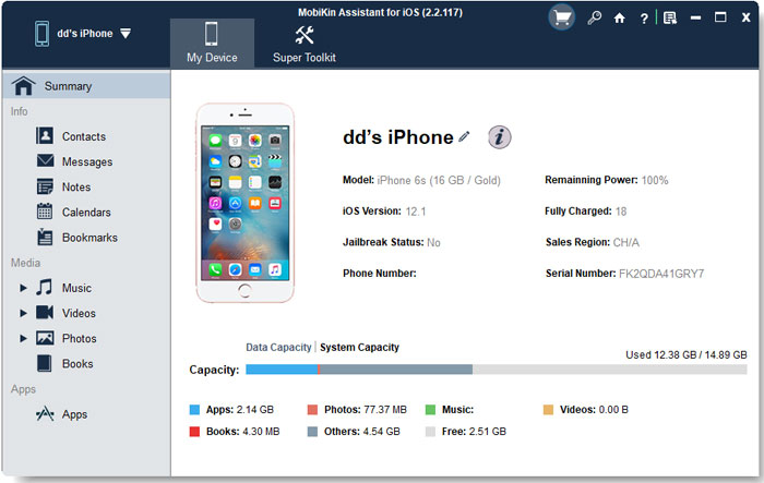 Windows 7 MobiKin Assistant for iOS 1.0.3 full