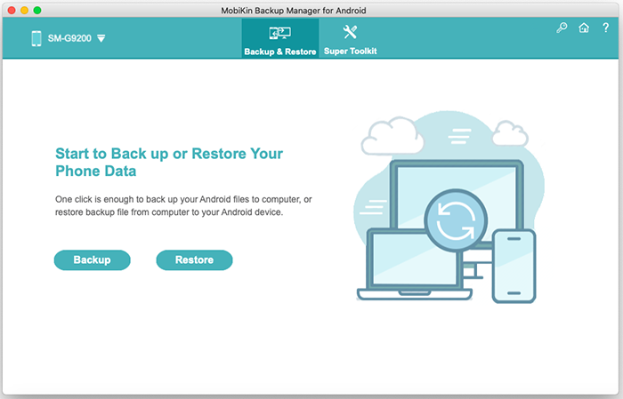 main interface of android backup and restore for mac