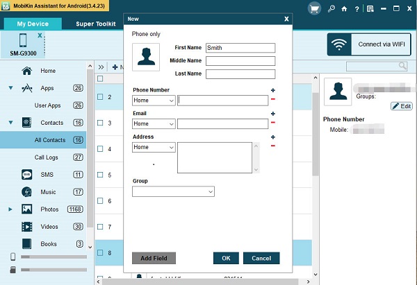 add contacts on android