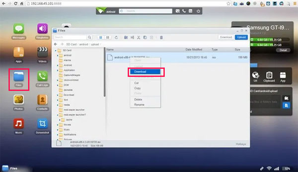 download android files to pc