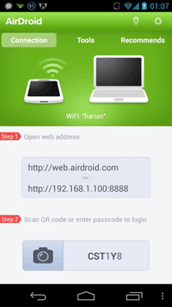 transfer files from android to pc using wifi via airdroid