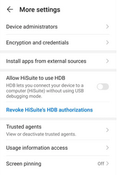 allow hisuite to use hdb