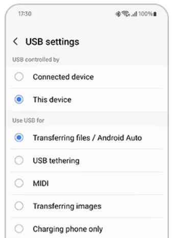 transfer pictures from samsung to computer via usb cable only