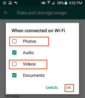 how to prevent whatsapp from downloading photos automatically