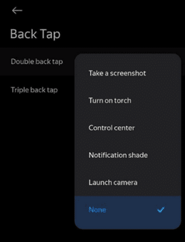 take screenshot in xiaomi via back tap
