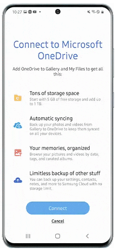 back up photos on samsung phone to onedrive