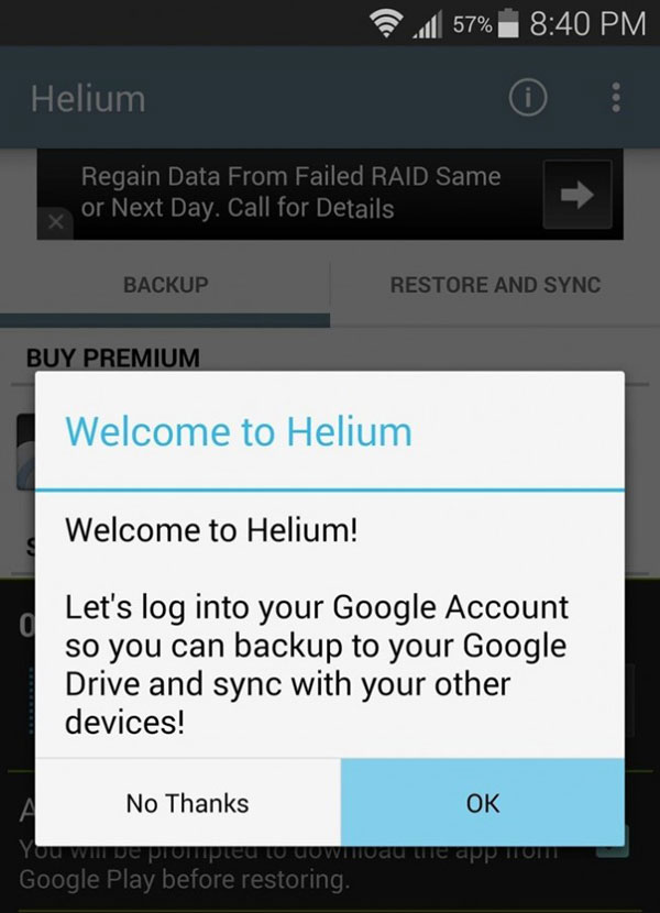 alternative to titanium backup like helium