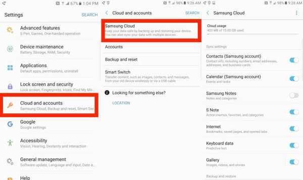 recover deleted photos from galaxy s8 or s8 plus with samsung cloud