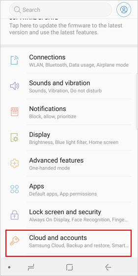 samsung cloud and accounts