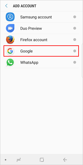 how to run samsung contacts backup with google