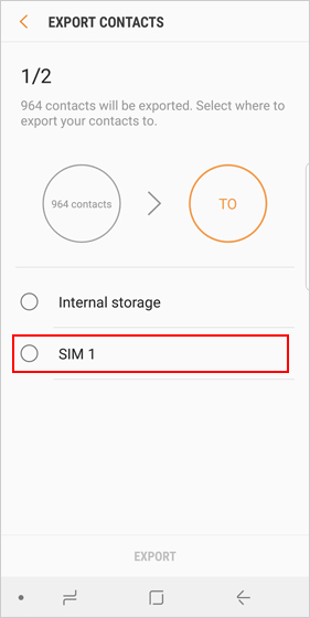 Export Contacts from Samsung to SIM Card - 4