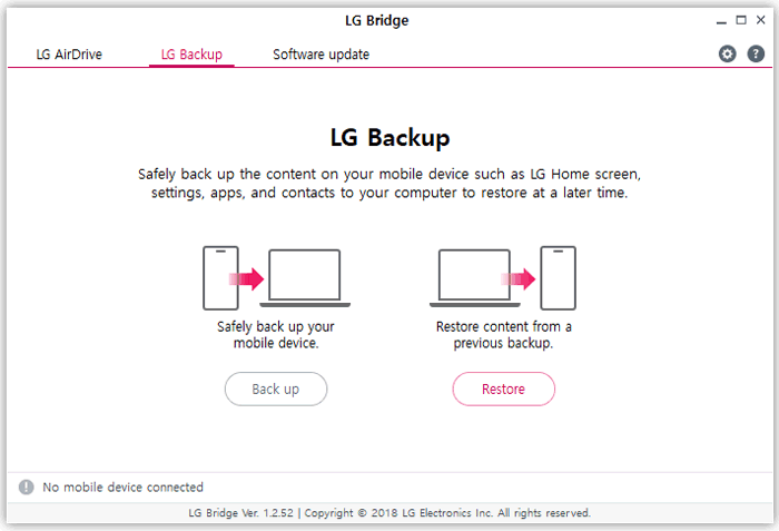 connect lg phone to mac via lg bridge