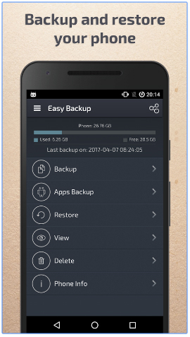 back up android phone with apps like easy backup and restore