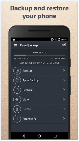 backup android app and data with easy backup and restore
