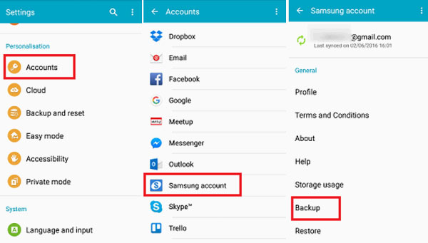 backup broken samsung to samsung account