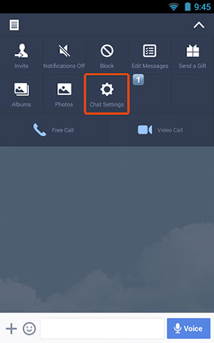 go to chat settings on the line app