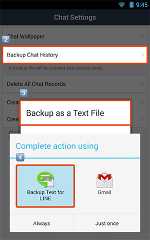how to back up line messages on android with backup text for line