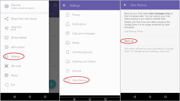 how to transfer viber account to new phone via google drive