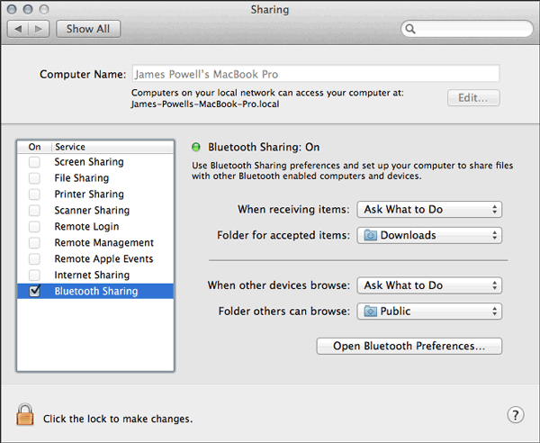send files to mac from android by bluetooth