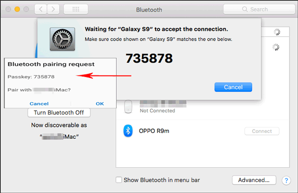 pair the codes on mac and android