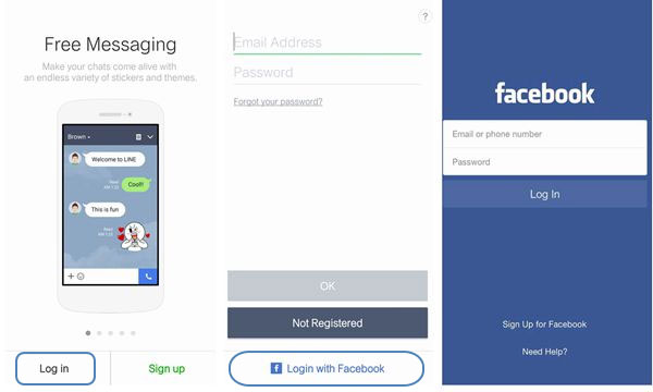 carry over line account with facebook