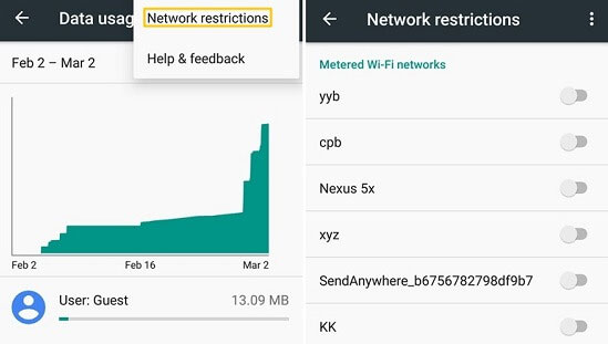 disable network restrictions