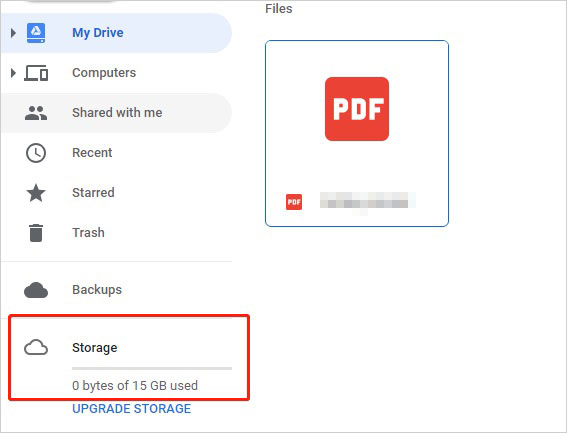 storage space of google drive