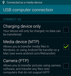 transfer videos from samsung galaxy to computer via usb cable only