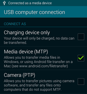 tick on mtp mode on your android phone