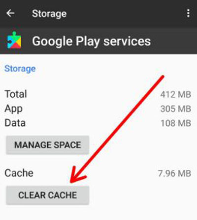 clear google play caches