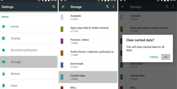 free up space on android by clearing app cache