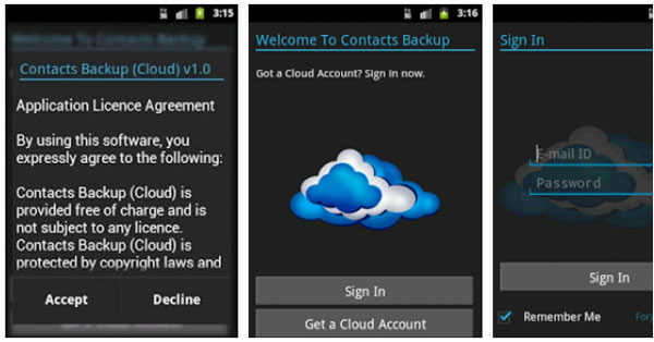 free contacts backup