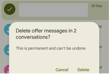 how to delete texts on android via google messages