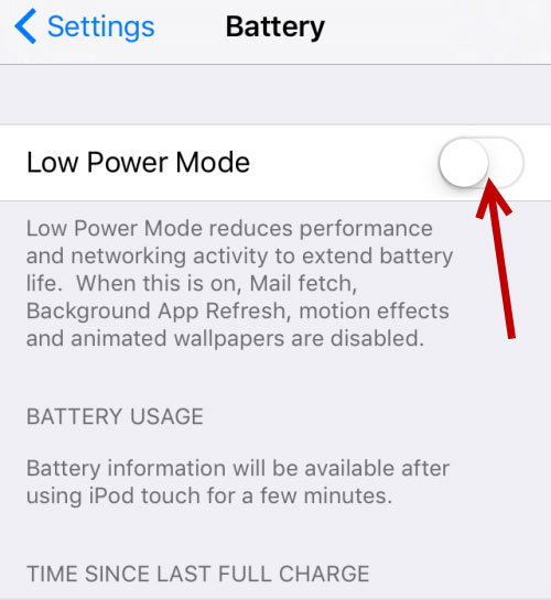 turn off low power mode