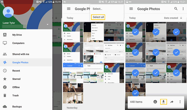 transfer pictures from phone to flash drive with google photos