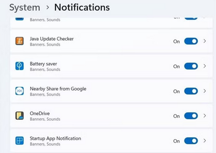 enable notifications for nearby share