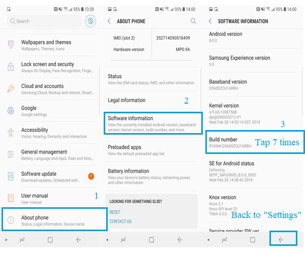 turn on usb debugging on android