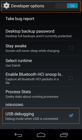 open usb debugging on google phone