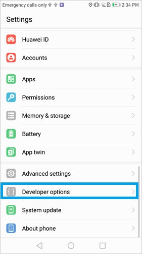 open usb debugging on huawei p 3