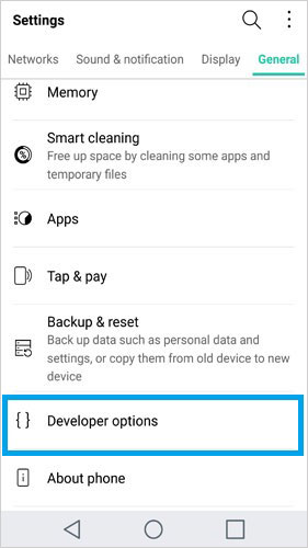 open usb debugging on lg 4